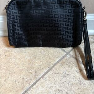 Guess Black Geometric Wristlet Clutch